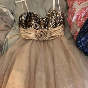 Prom dress! Rose Gold! Strapless!
